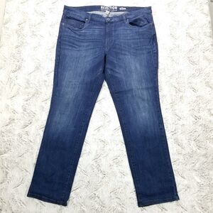 Kenneth Cole Jeans Mens 38×32 Blue Slim Straight Reaction Dark Wash Denim